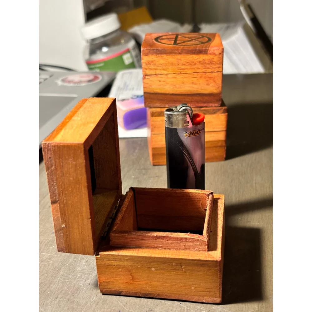 Small Spiral Goddess Acacia Wood velvety Jewelry and Trinket Box